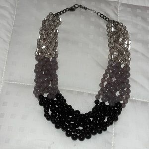 Black and Gray Braided Necklace